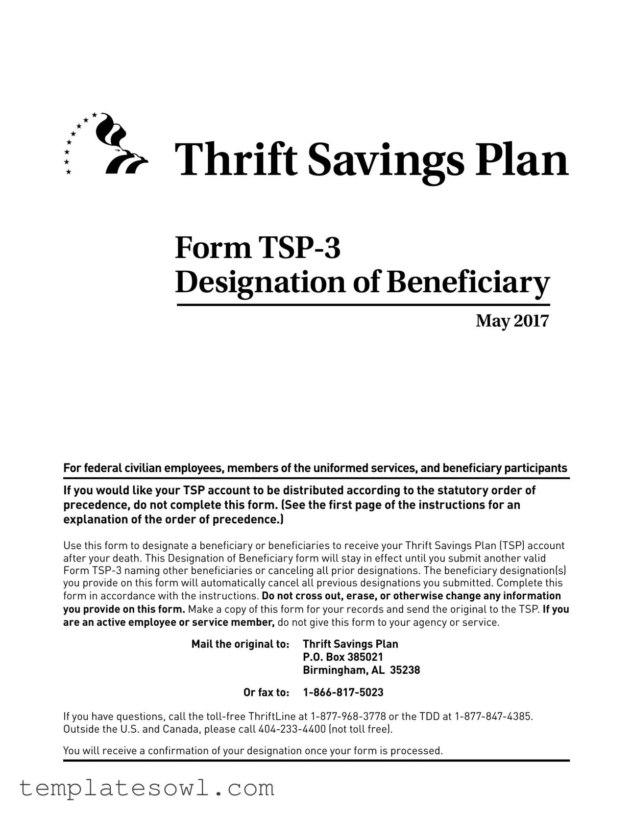 Fill Out Your Tsp 3 Form