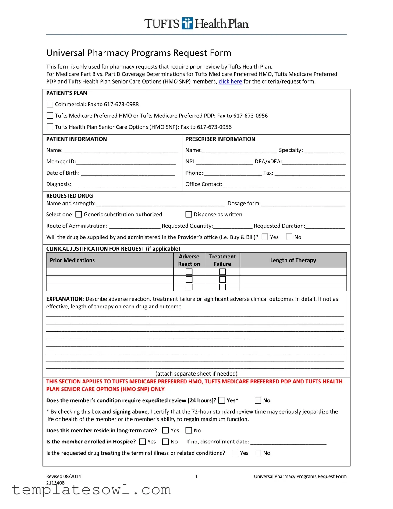 Fill Out Your Tufts Prior Authorization Form