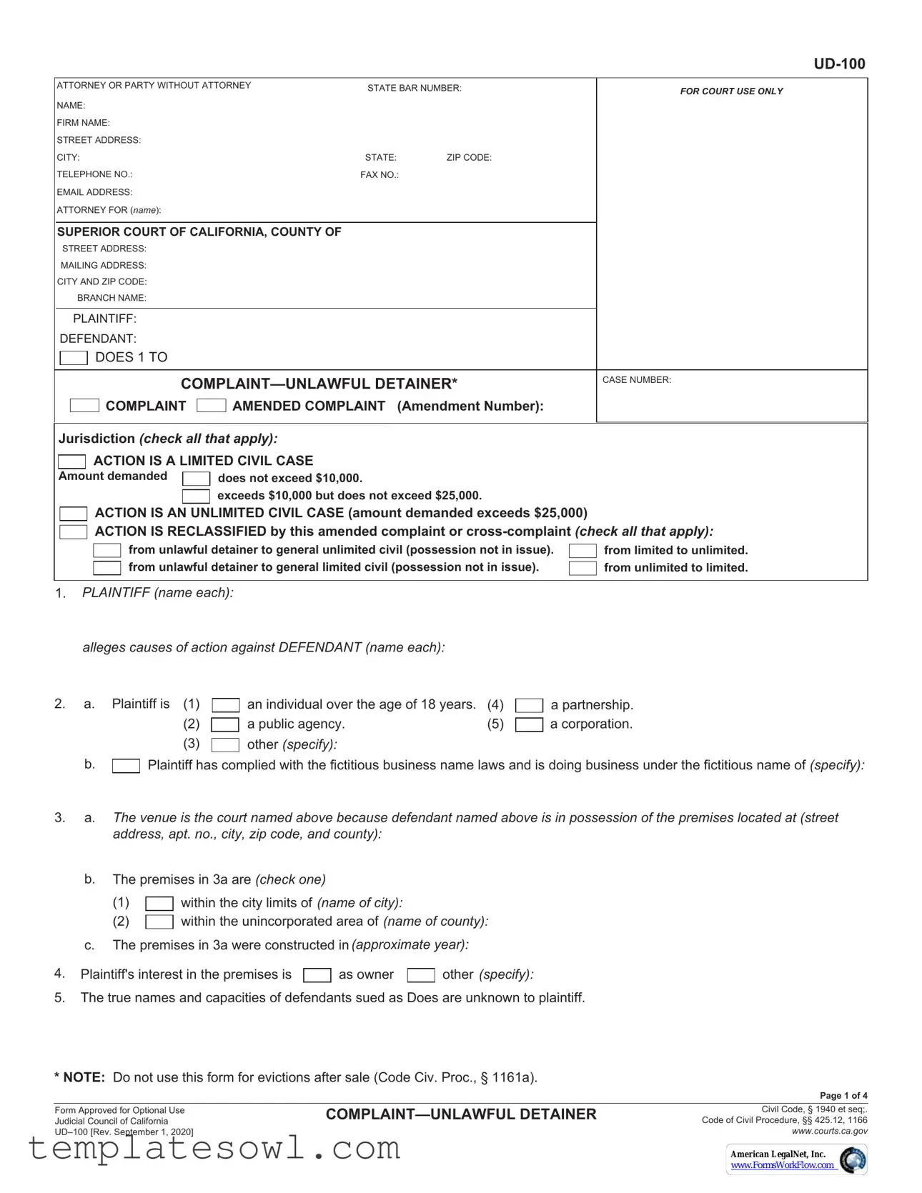 Fill Out Your Ud 100 Form