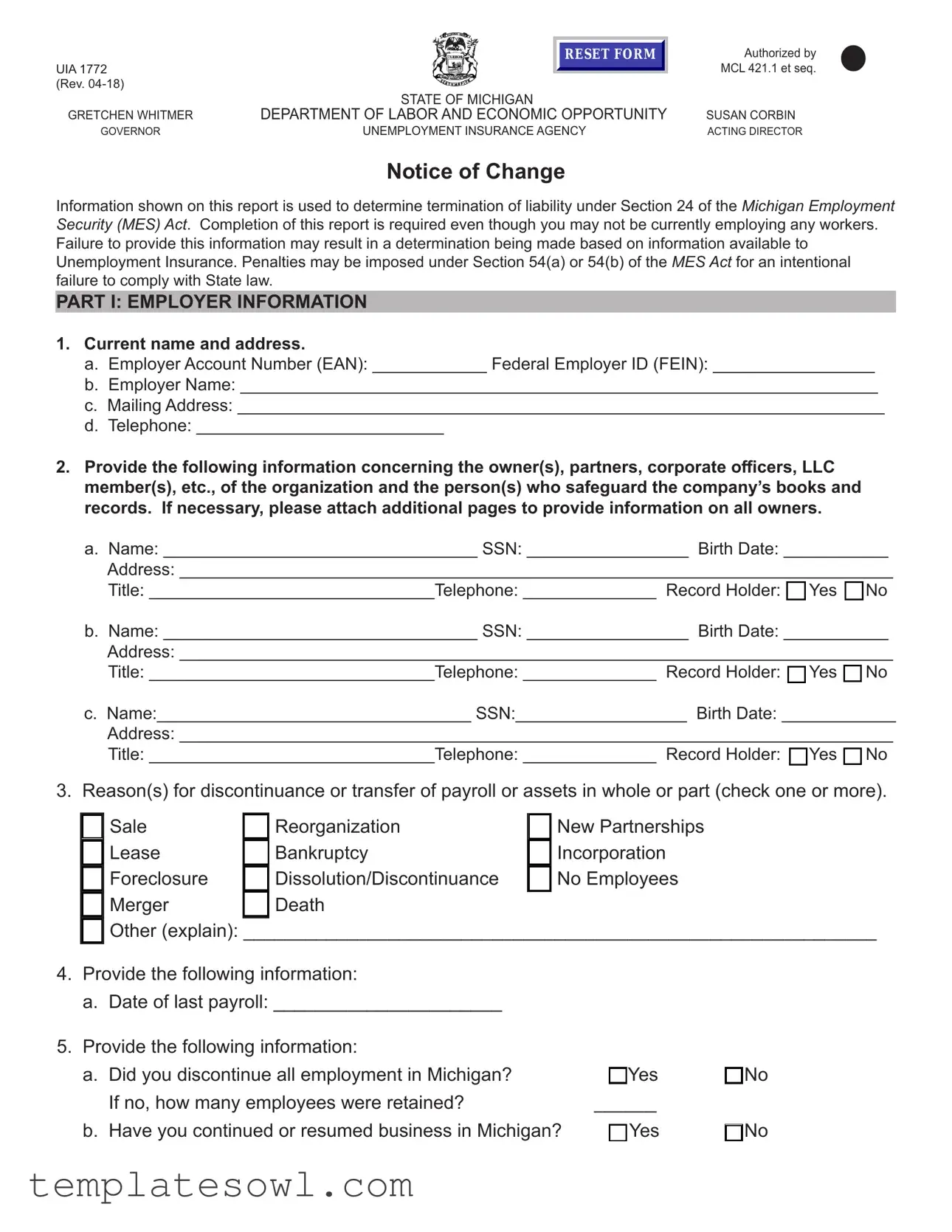 Fill Out Your Uia 1772 Form