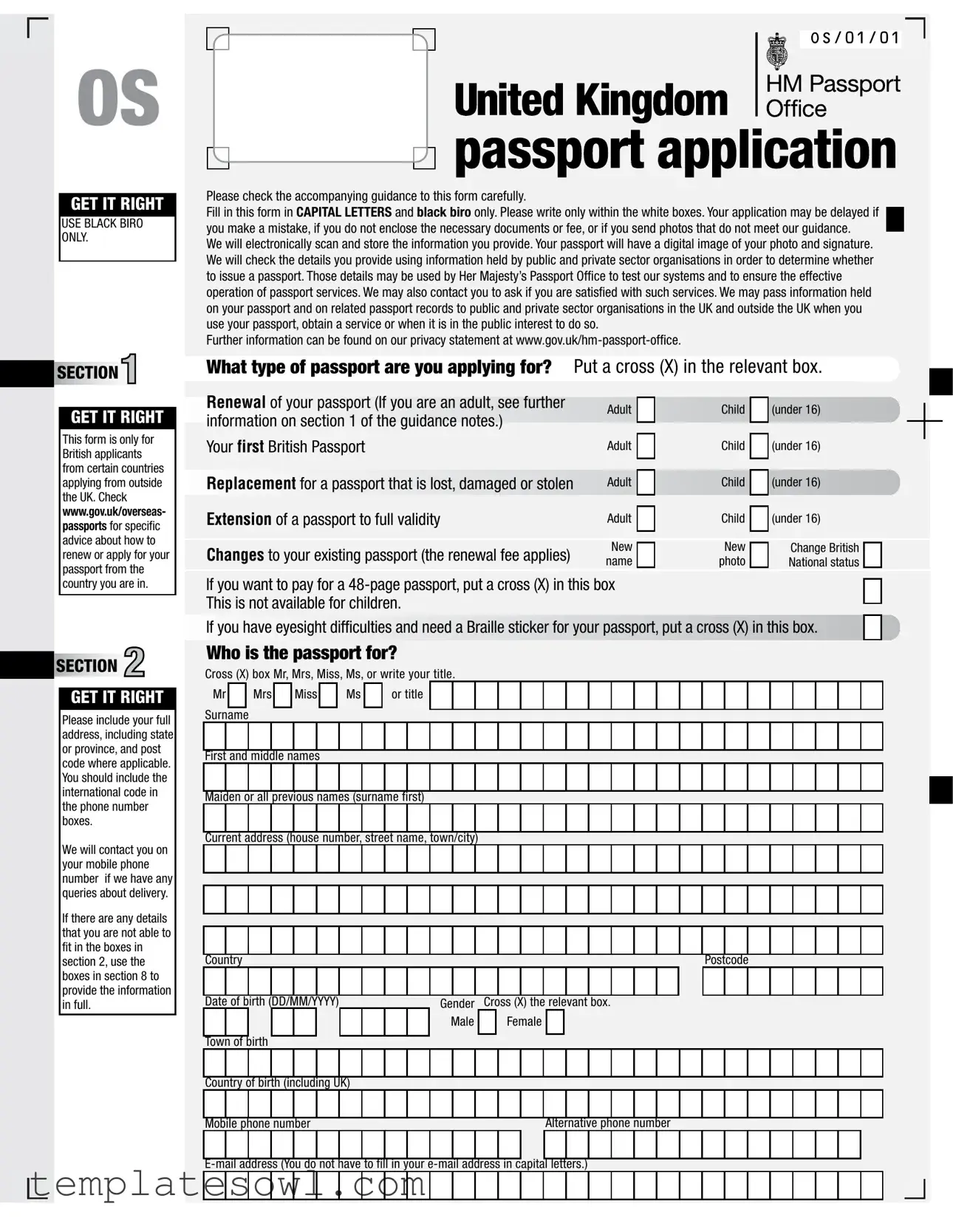Fill Out Your Uk Passport Application Form