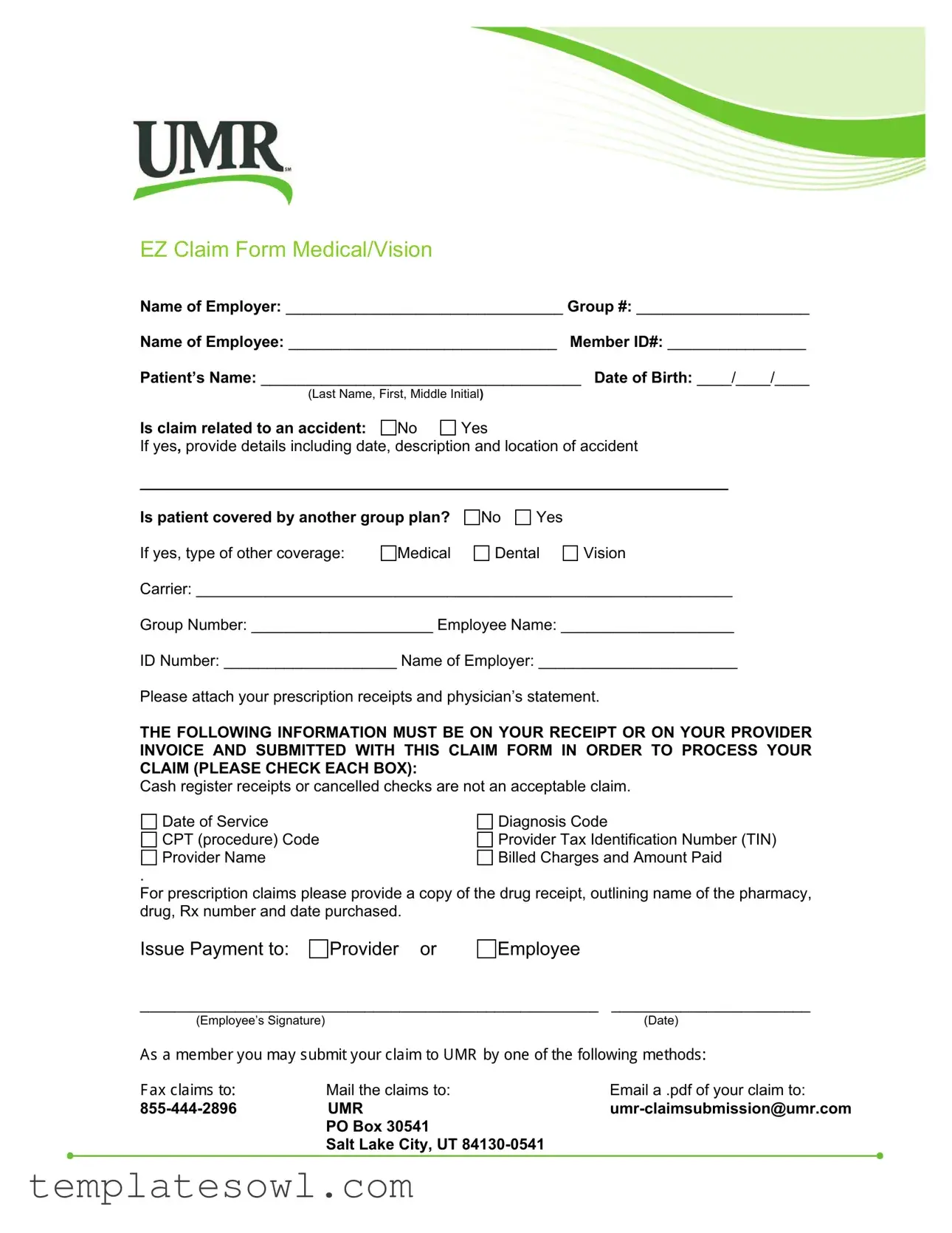 Fill Out Your Umr Ez Claim Form