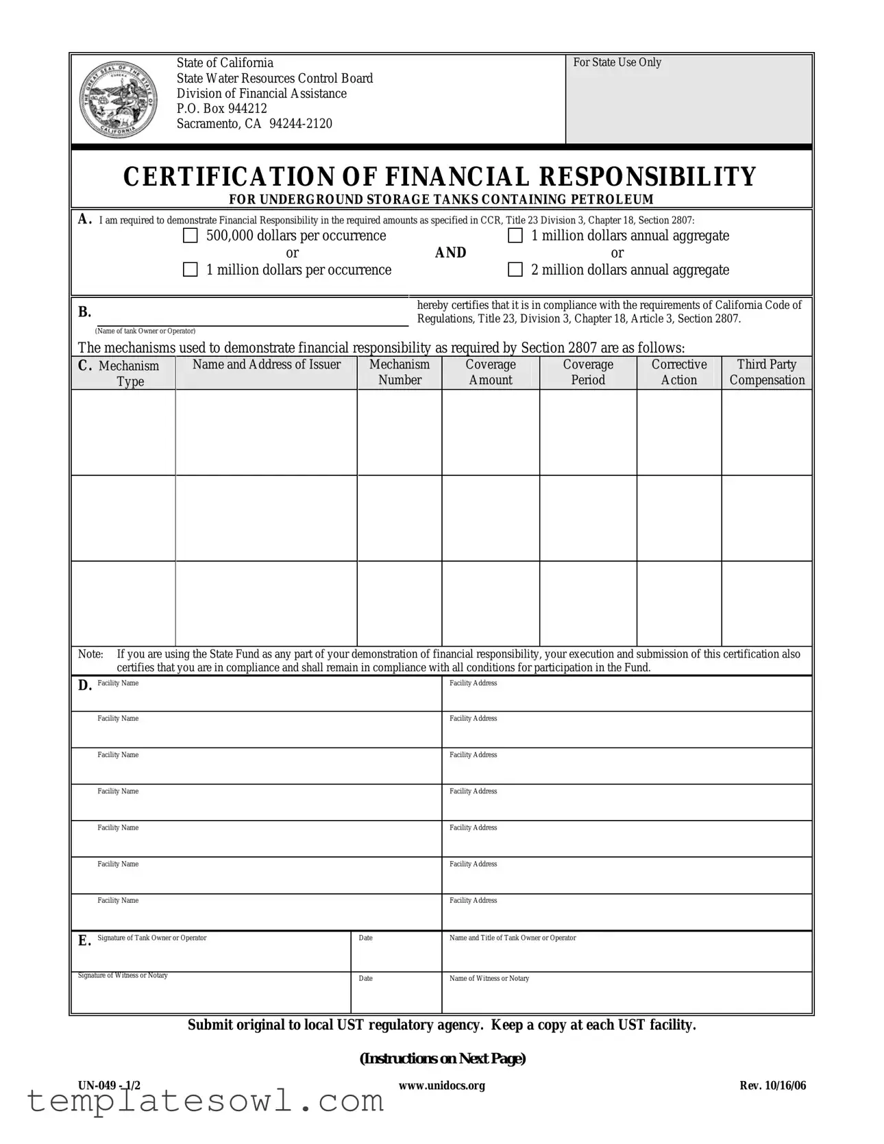 Fill Out Your Un 049 Form