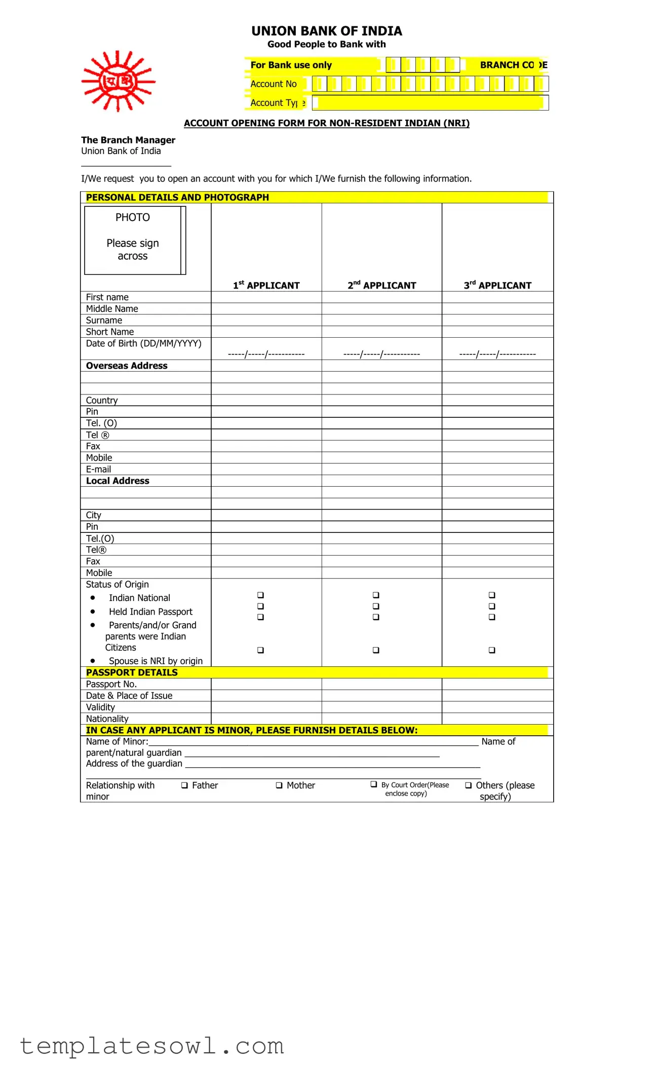 Fill Out Your Union Bank Form