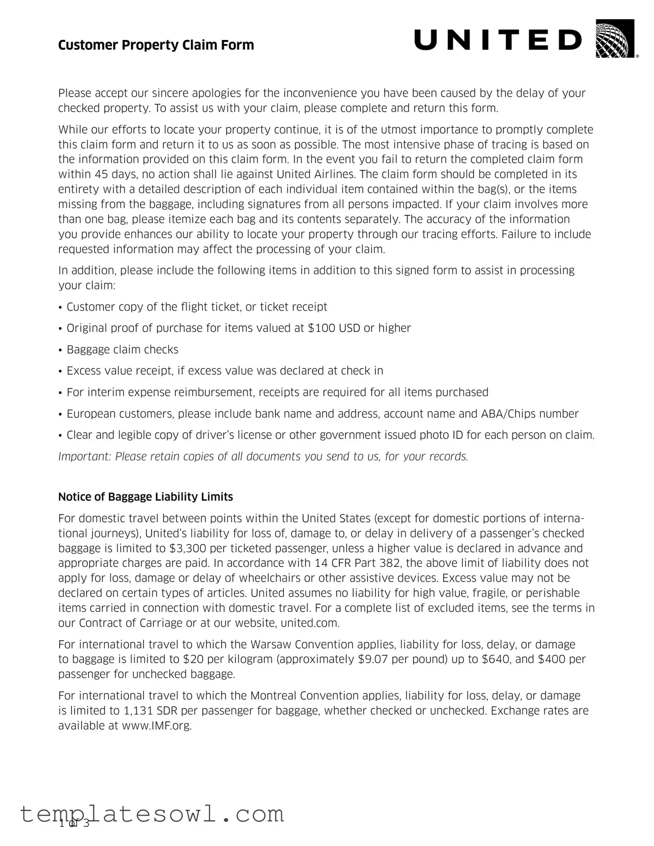 Fill Out Your United Airlines Form