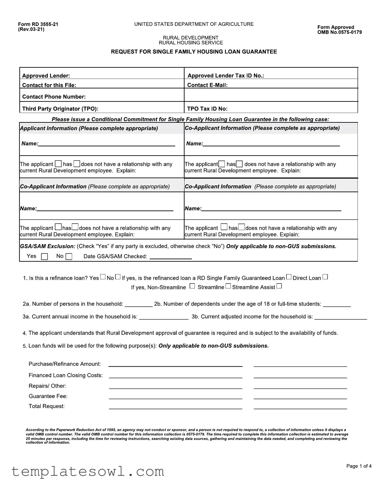 Fill Out Your Usda 3555 21 Form