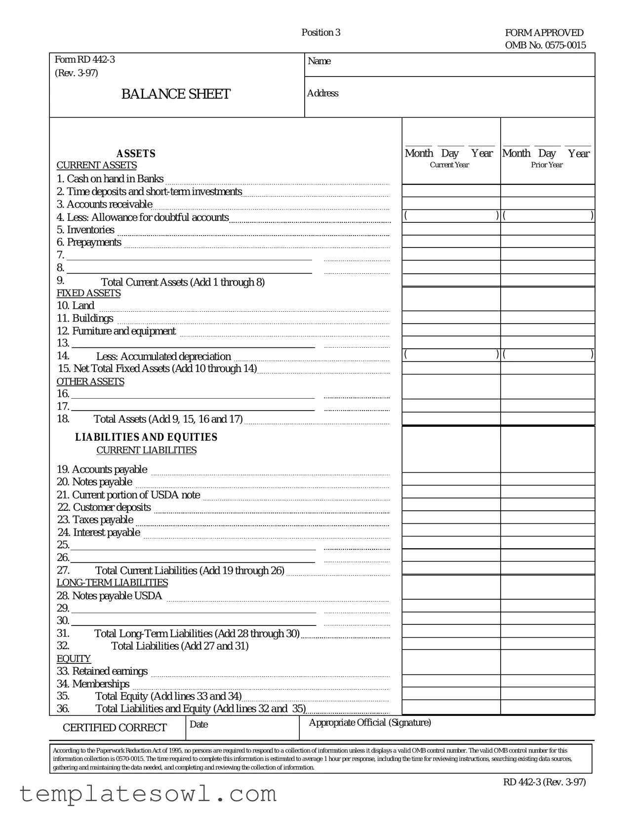 Fill Out Your Usda Rd 442 3 Form