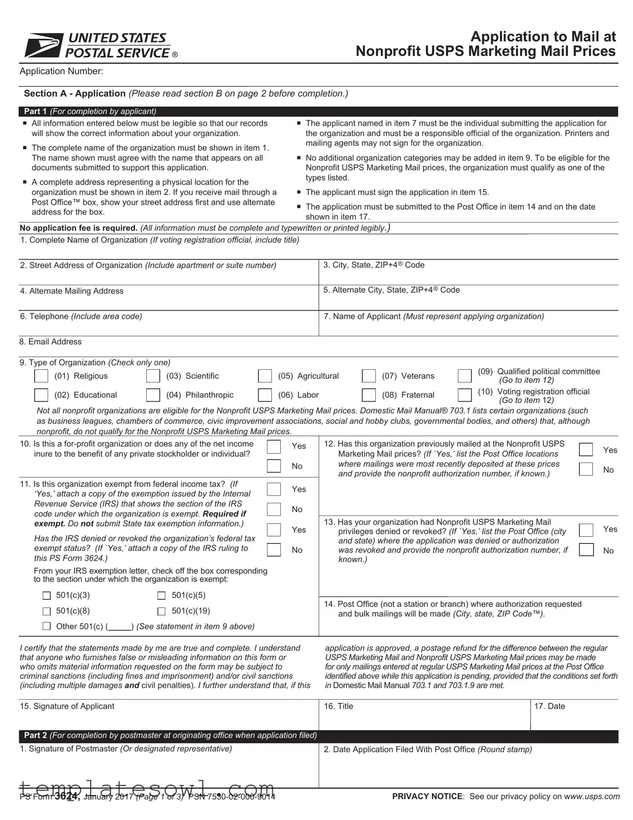 Fill Out Your Usps 3624 Form