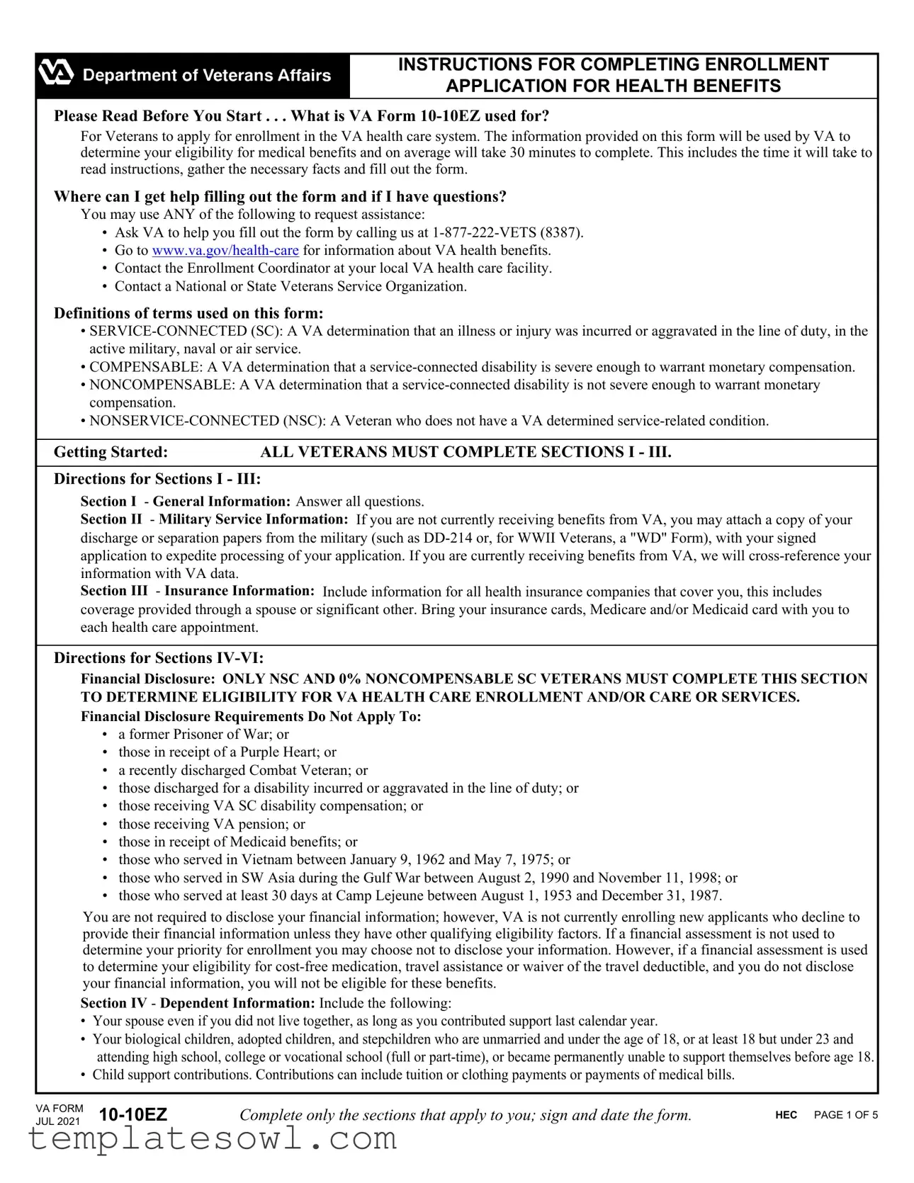 Fill Out Your Va 10 10Ez Form