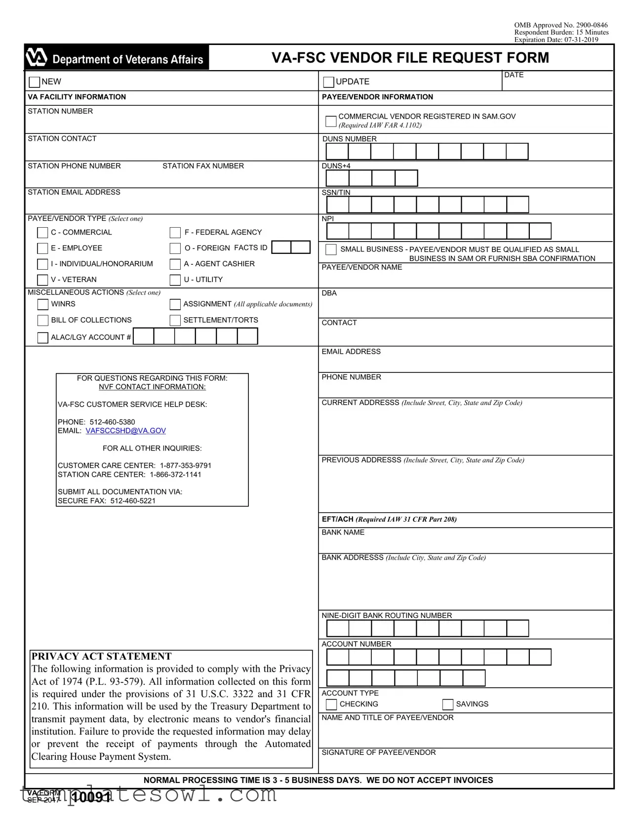 Fill Out Your Va 10091 Form