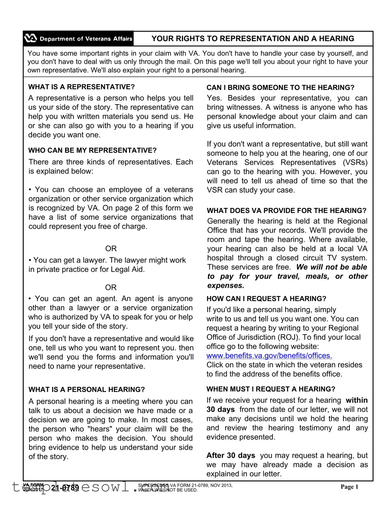 Fill Out Your Va 21 0789 Form