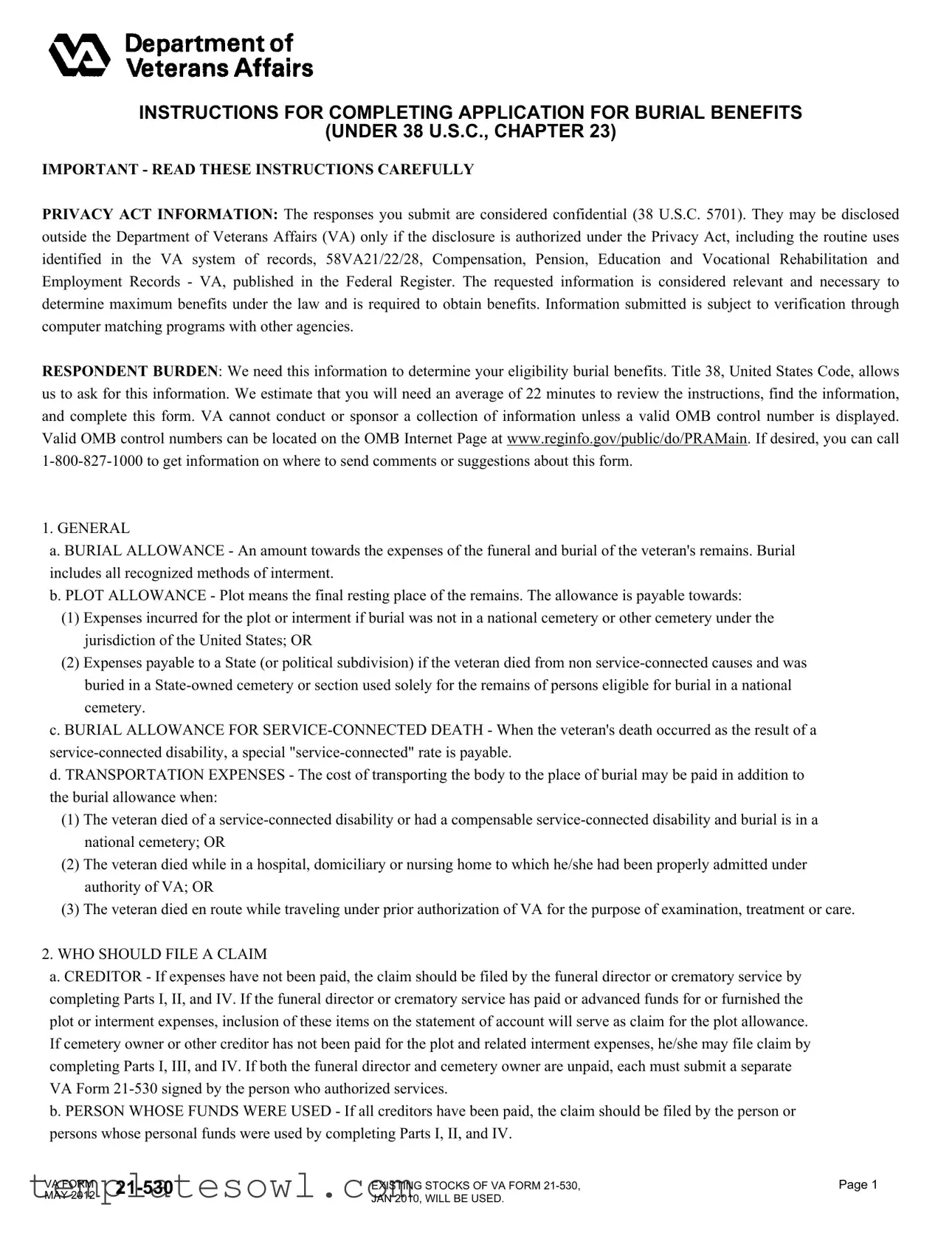 Fill Out Your Va 21 530 Form
