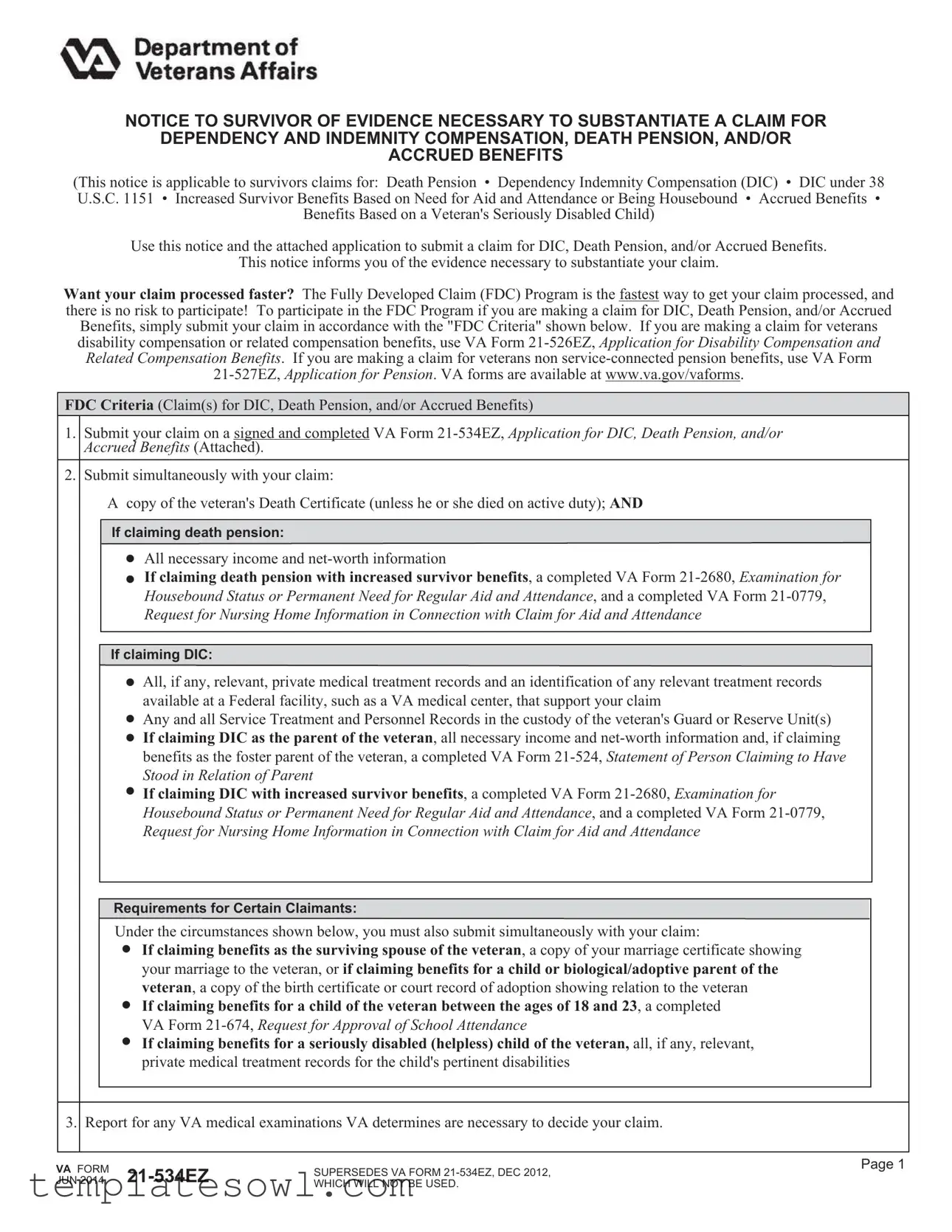 Fill Out Your Va 21 534Ez Form