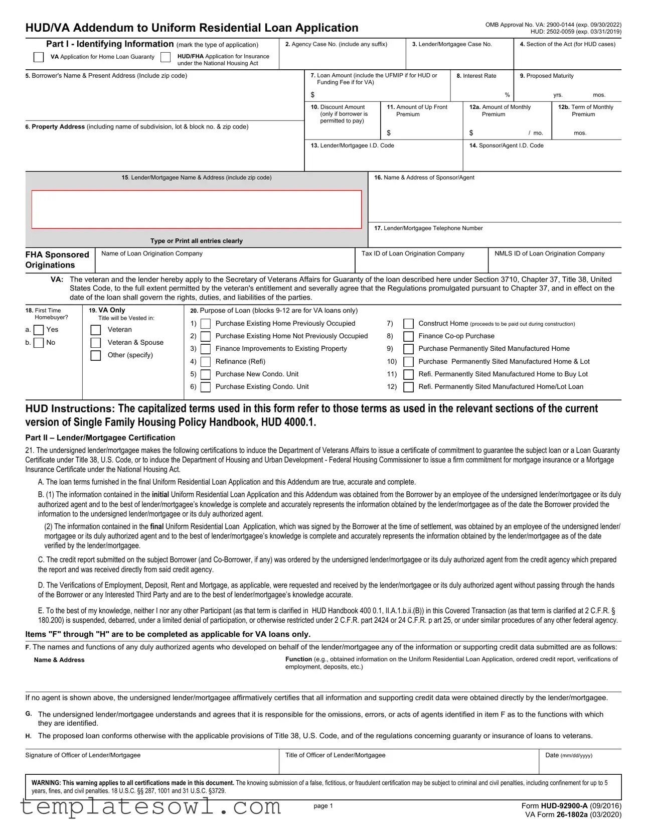 Fill Out Your Va 26 1802A Form