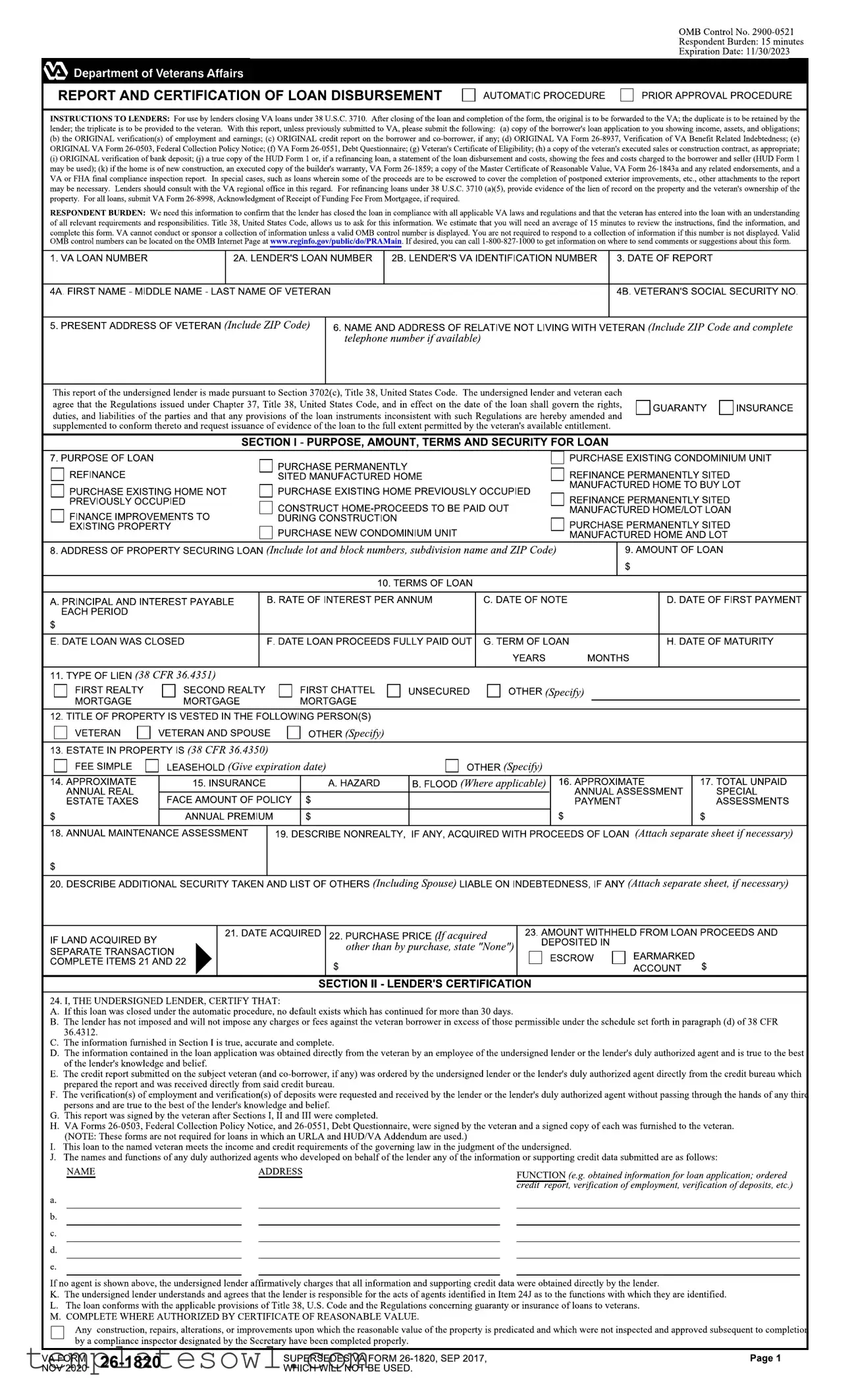 Fill Out Your Va 26 1820 Form
