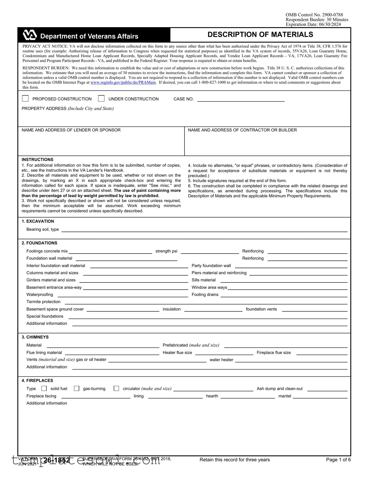 Fill Out Your Va 26 1852 Form