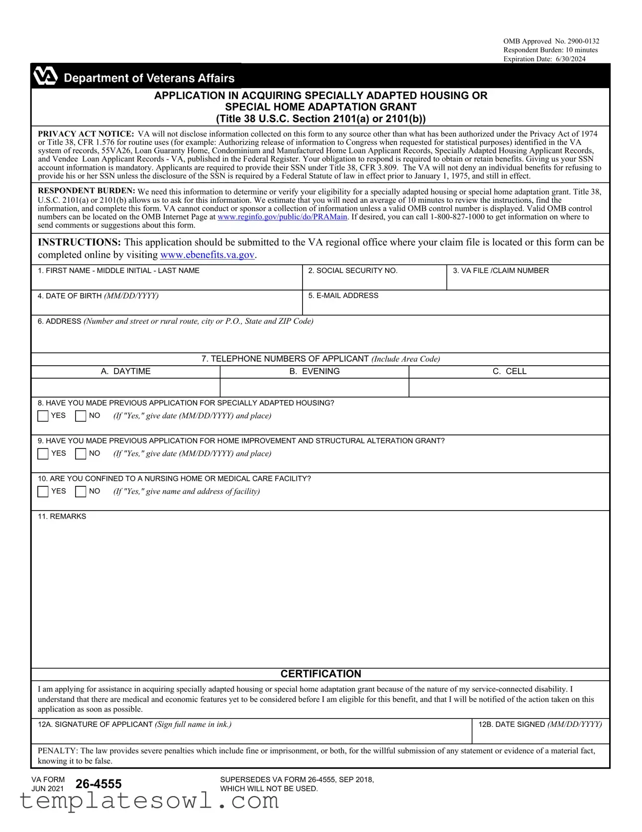Fill Out Your Va 26 4555 Form