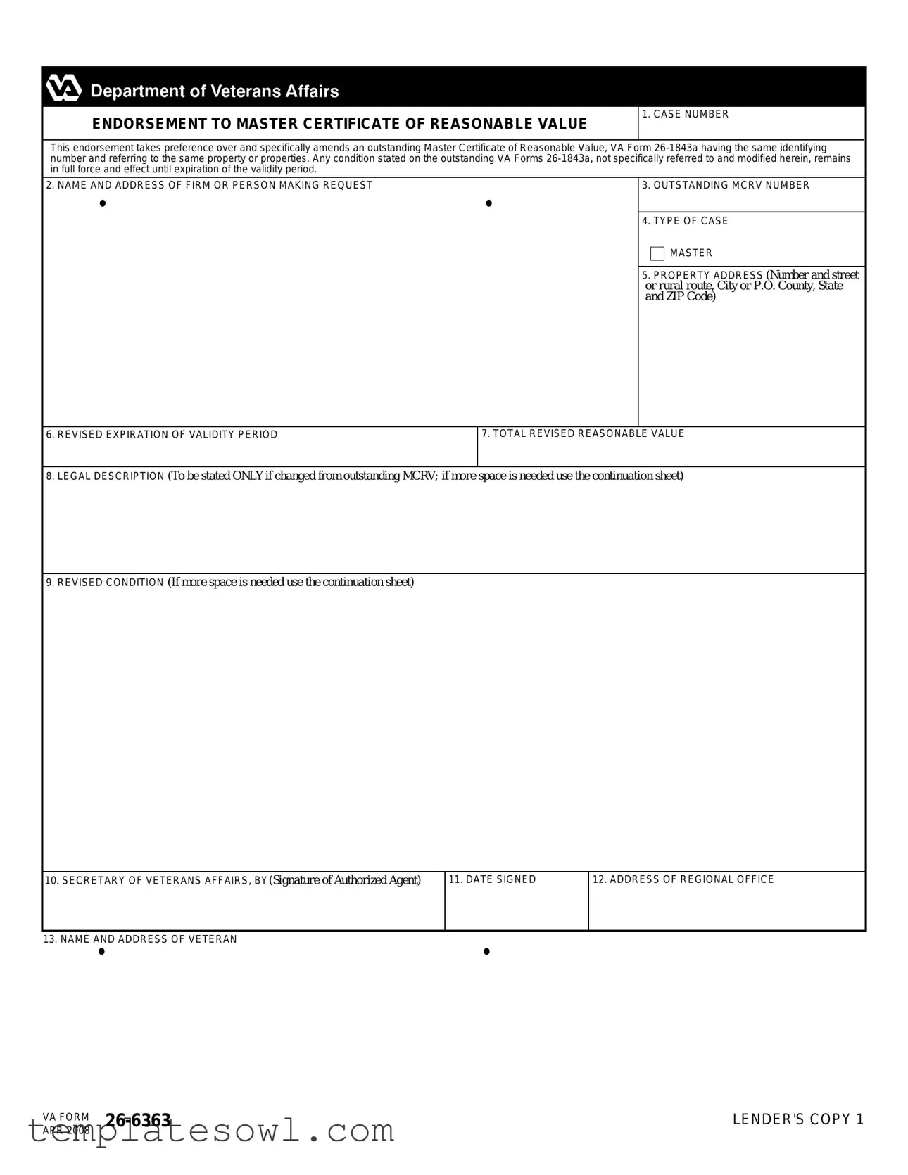 Fill Out Your Va 26 6363 Form