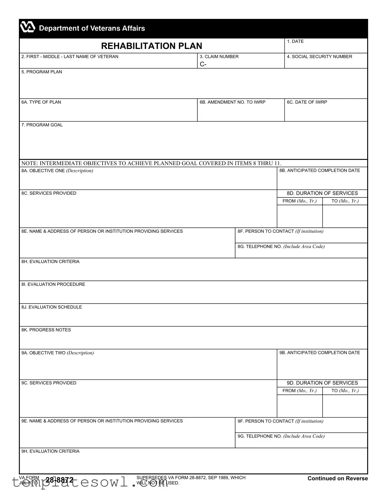 Fill Out Your Va 28 8872 Form