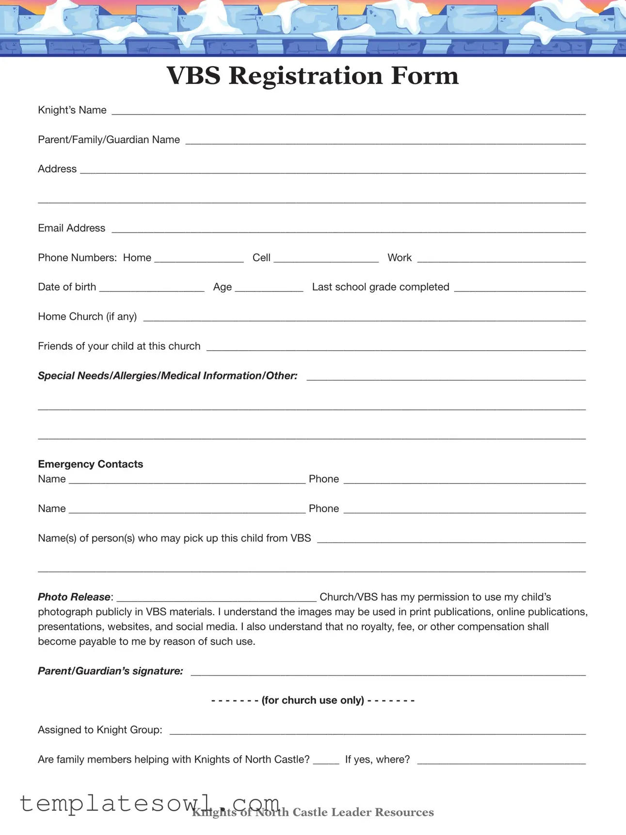 Fill Out Your Vbs Form