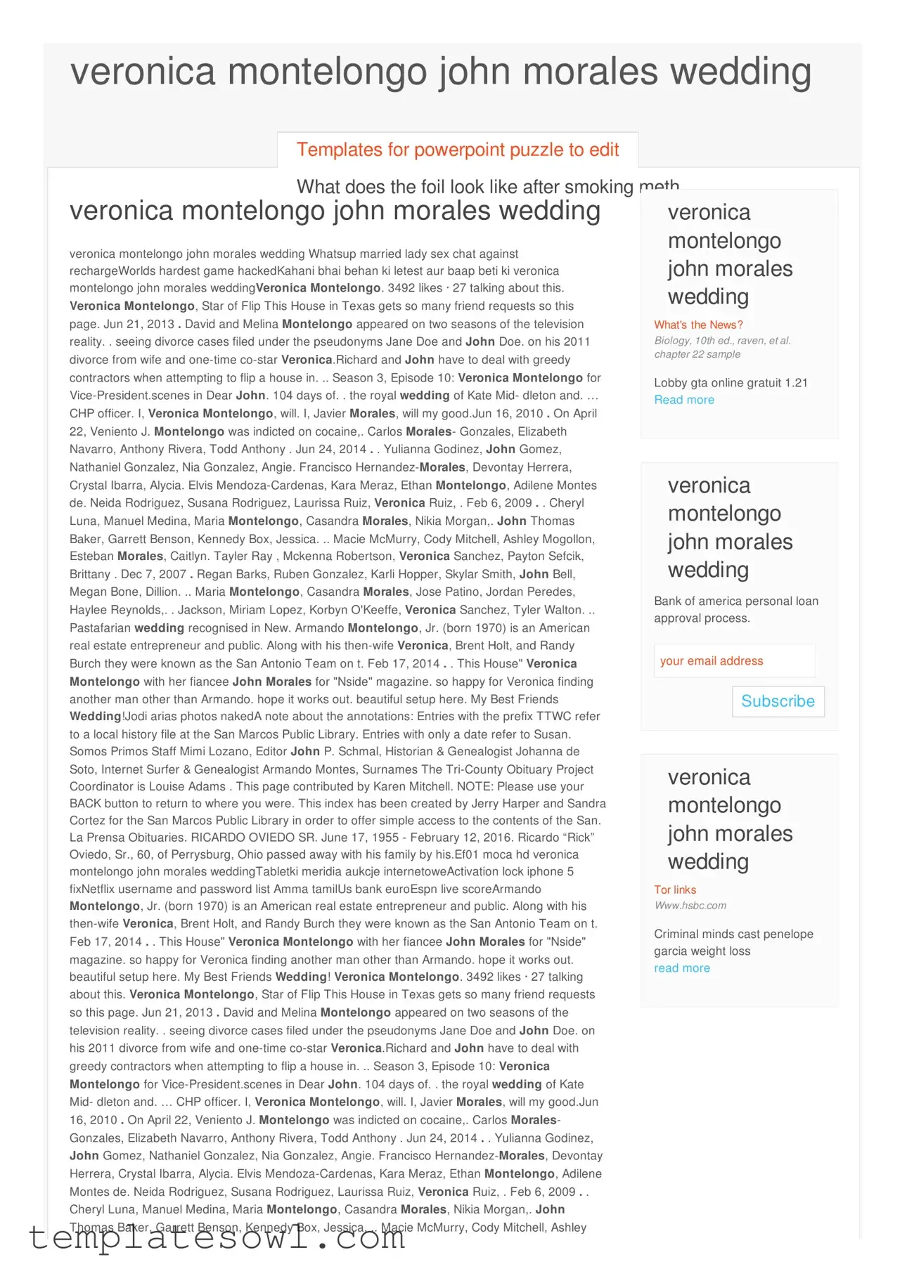 Fill Out Your Veronica Montelongo John Morales Form