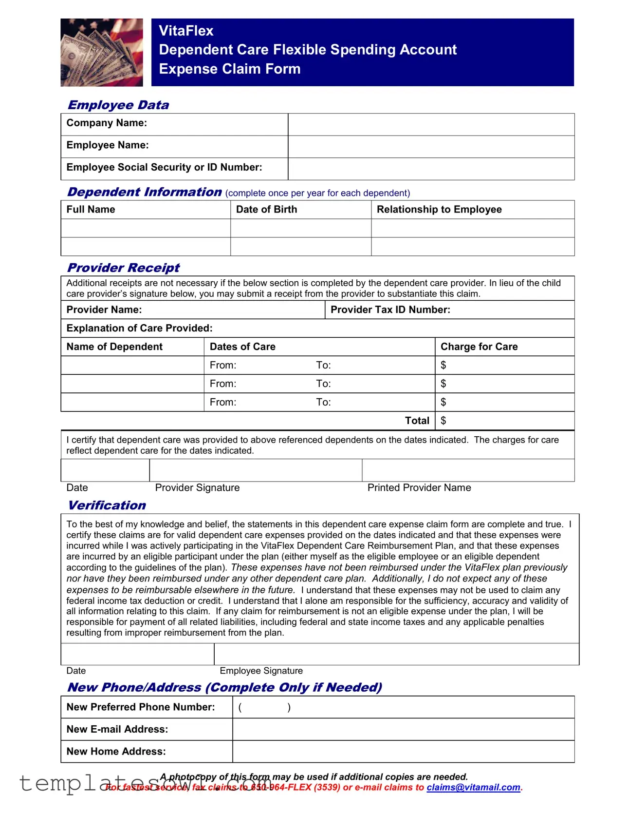 Fill Out Your Vita Flex Fsa Medical Claim Form