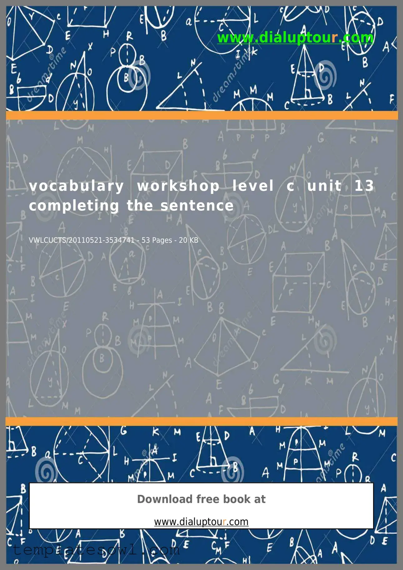 Fill Out Your Vocabulary Workshop Level C Form