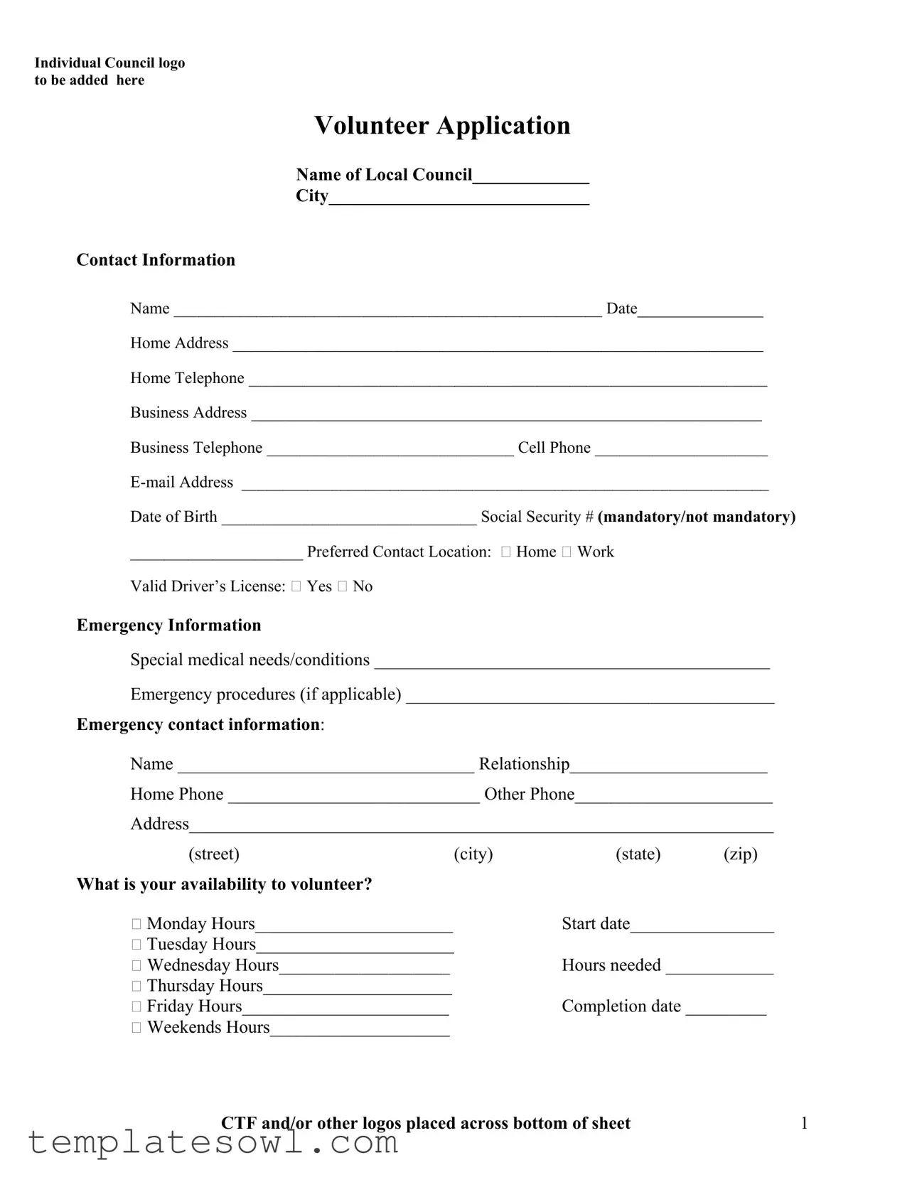 Fill Out Your Volunteer Application Form