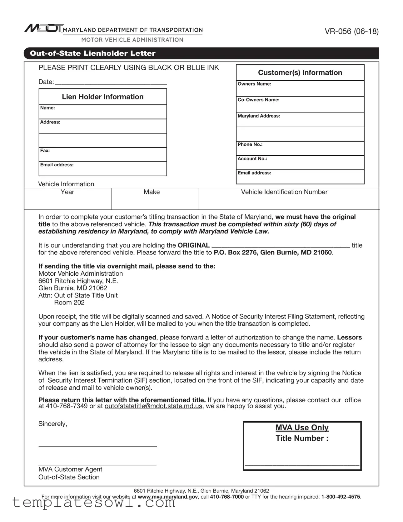 Fill Out Your Vr 056 Form