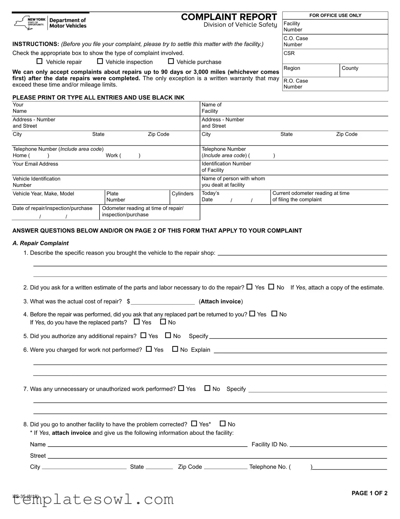 Fill Out Your Vs 35 Form