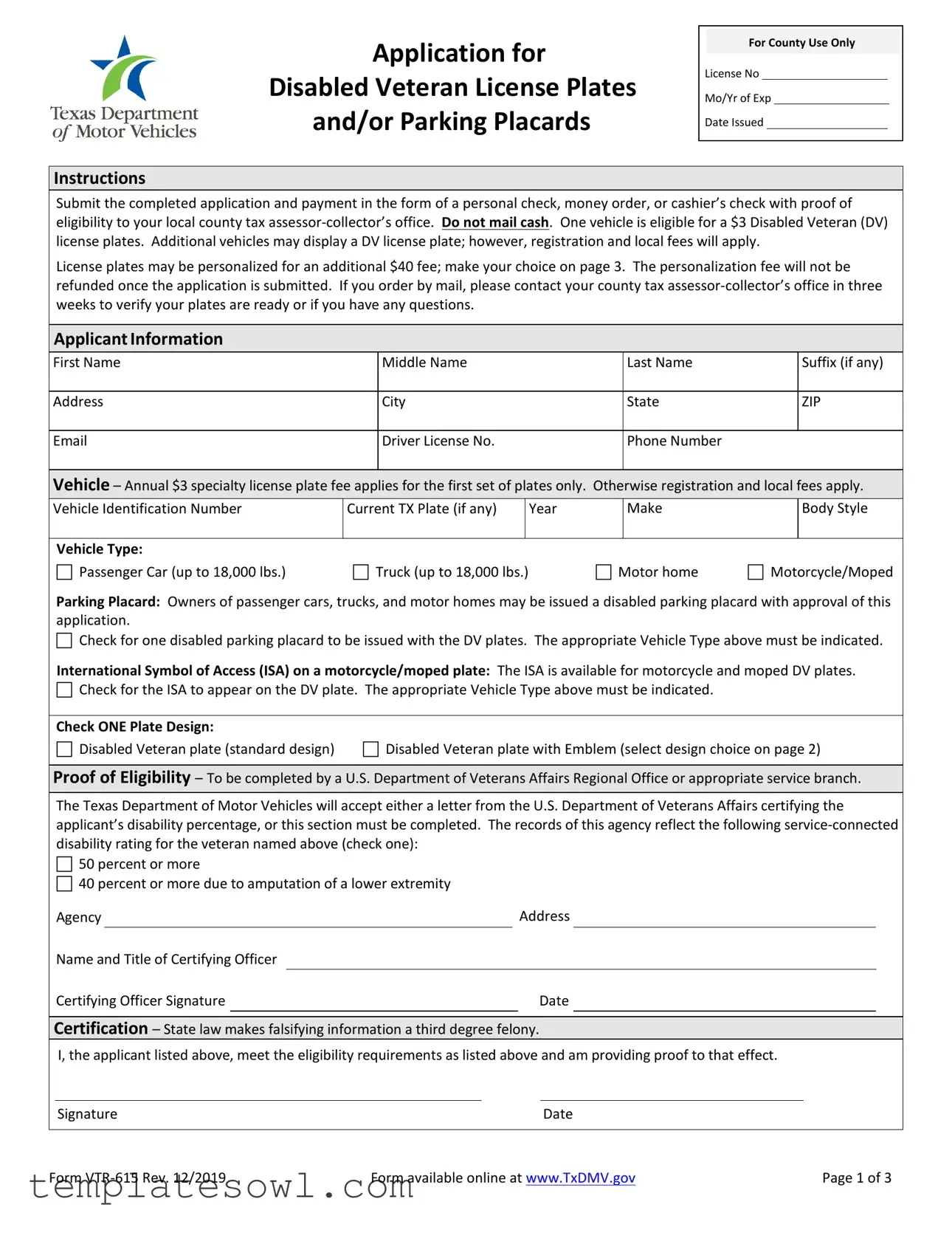 Fill Out Your Vtr 615 Form