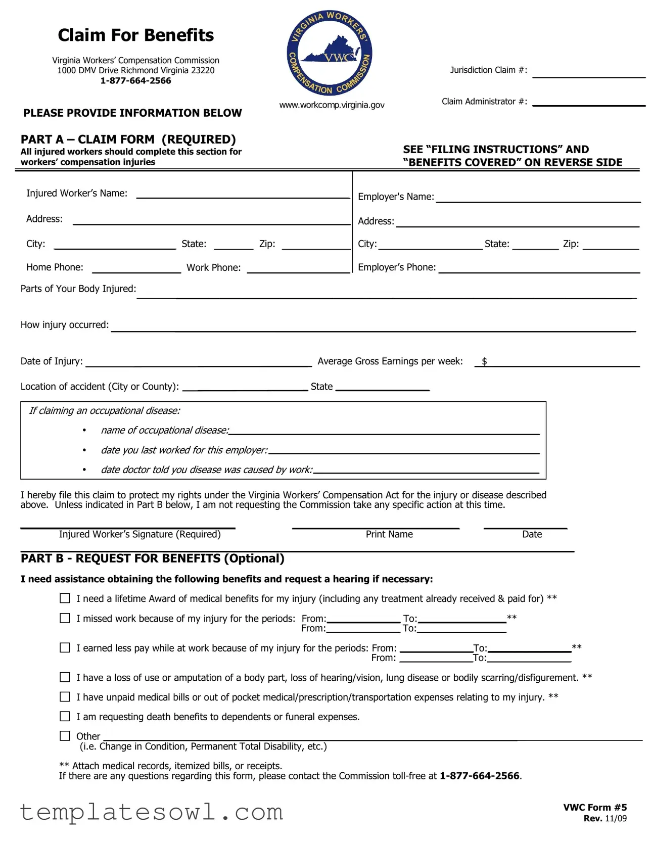 Fill Out Your Vwc 5 Form