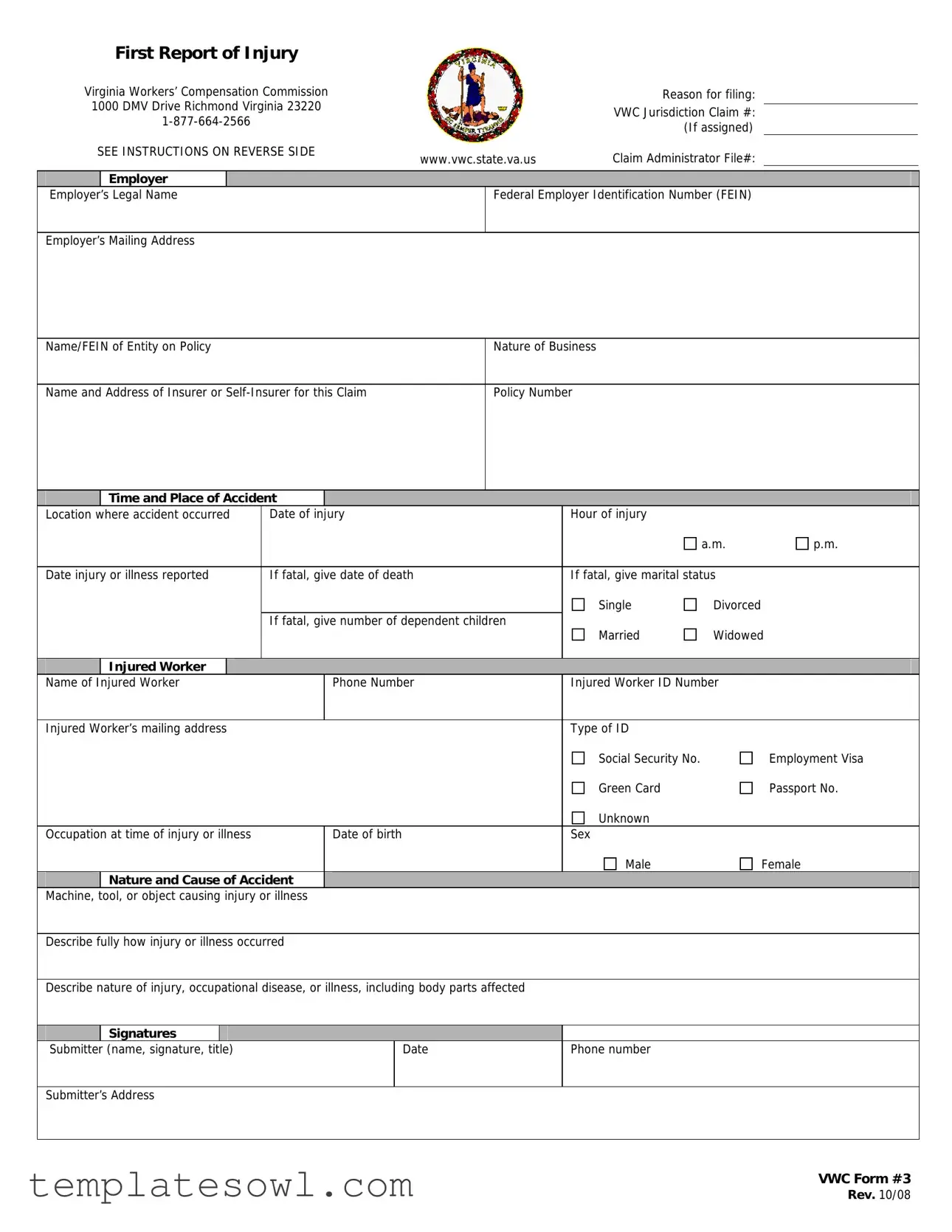 Fill Out Your Vwc No 3 Form