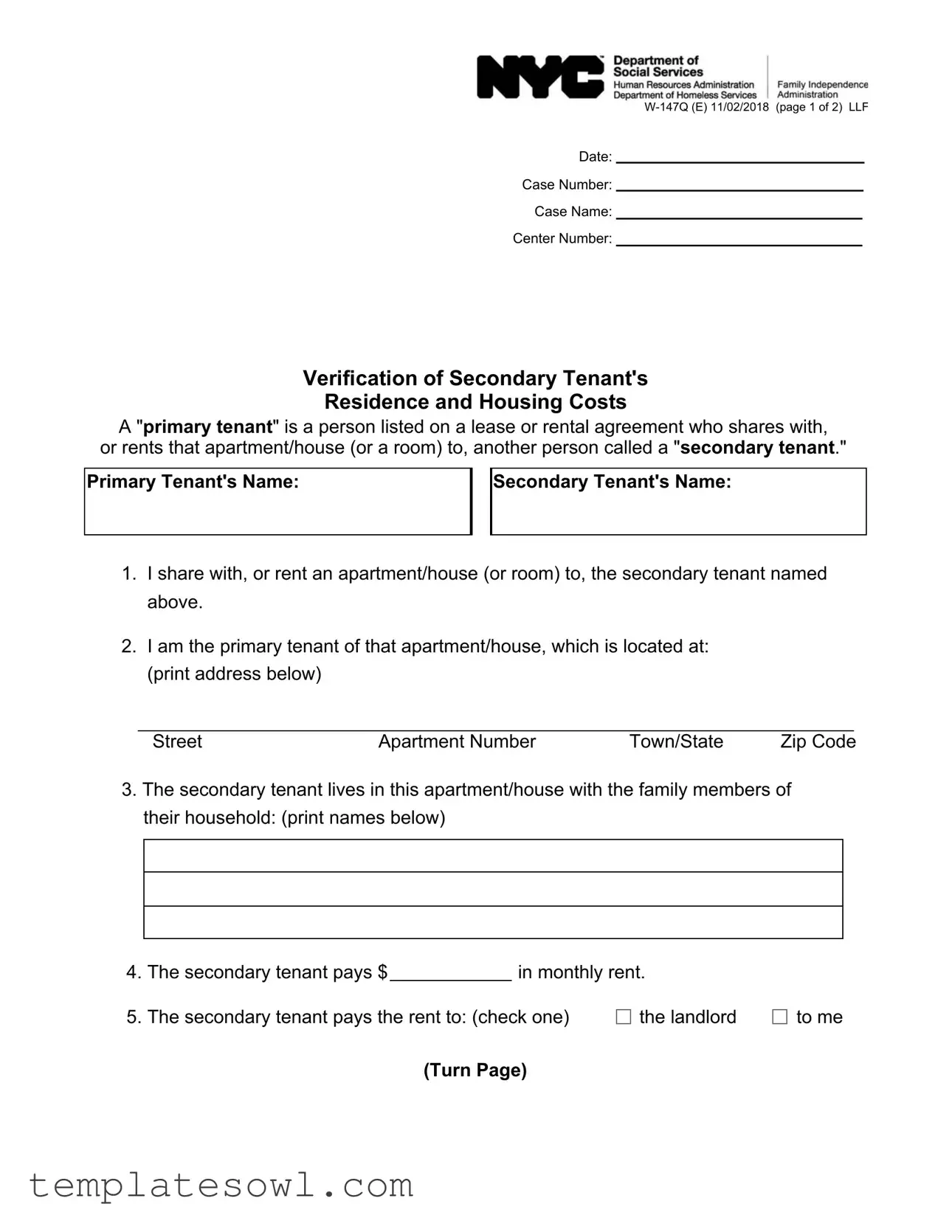 Fill Out Your W 147Q Form