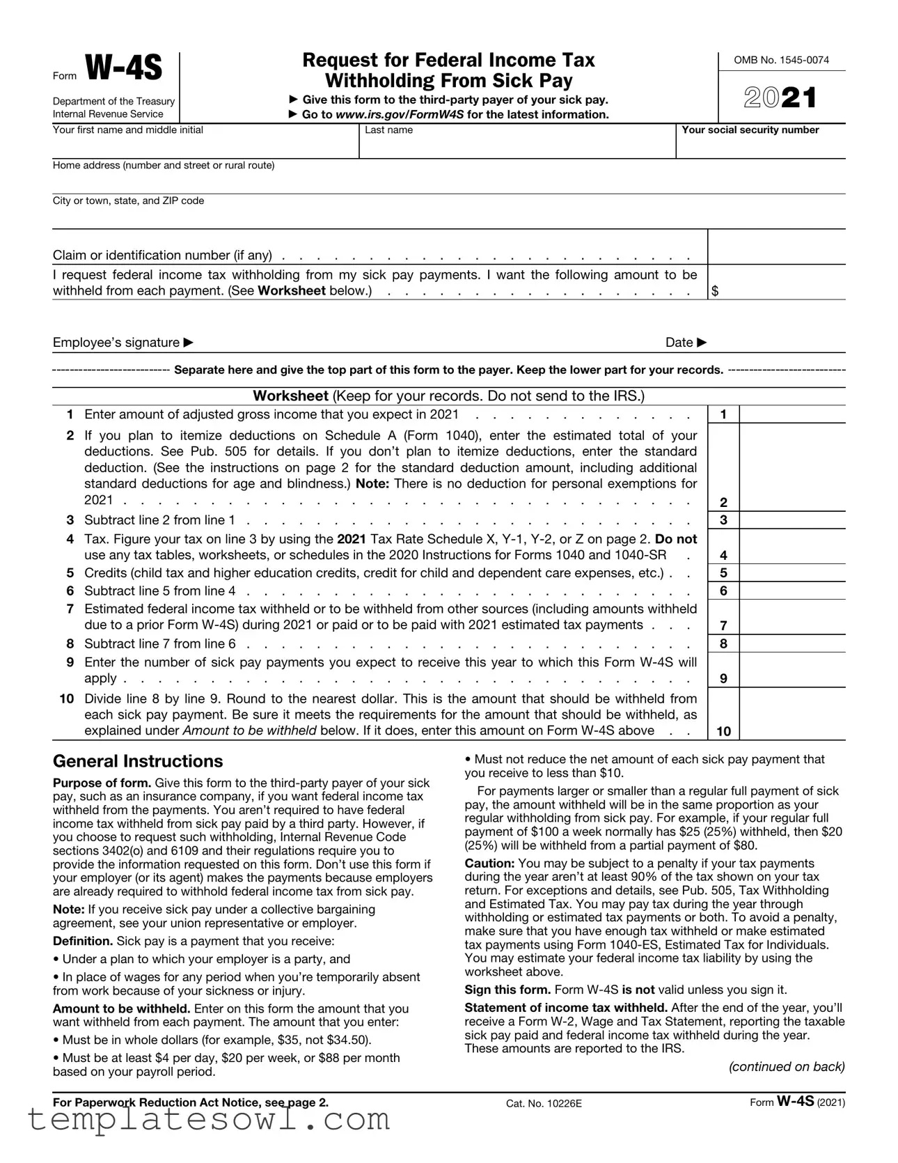 Fill Out Your W 4S Form