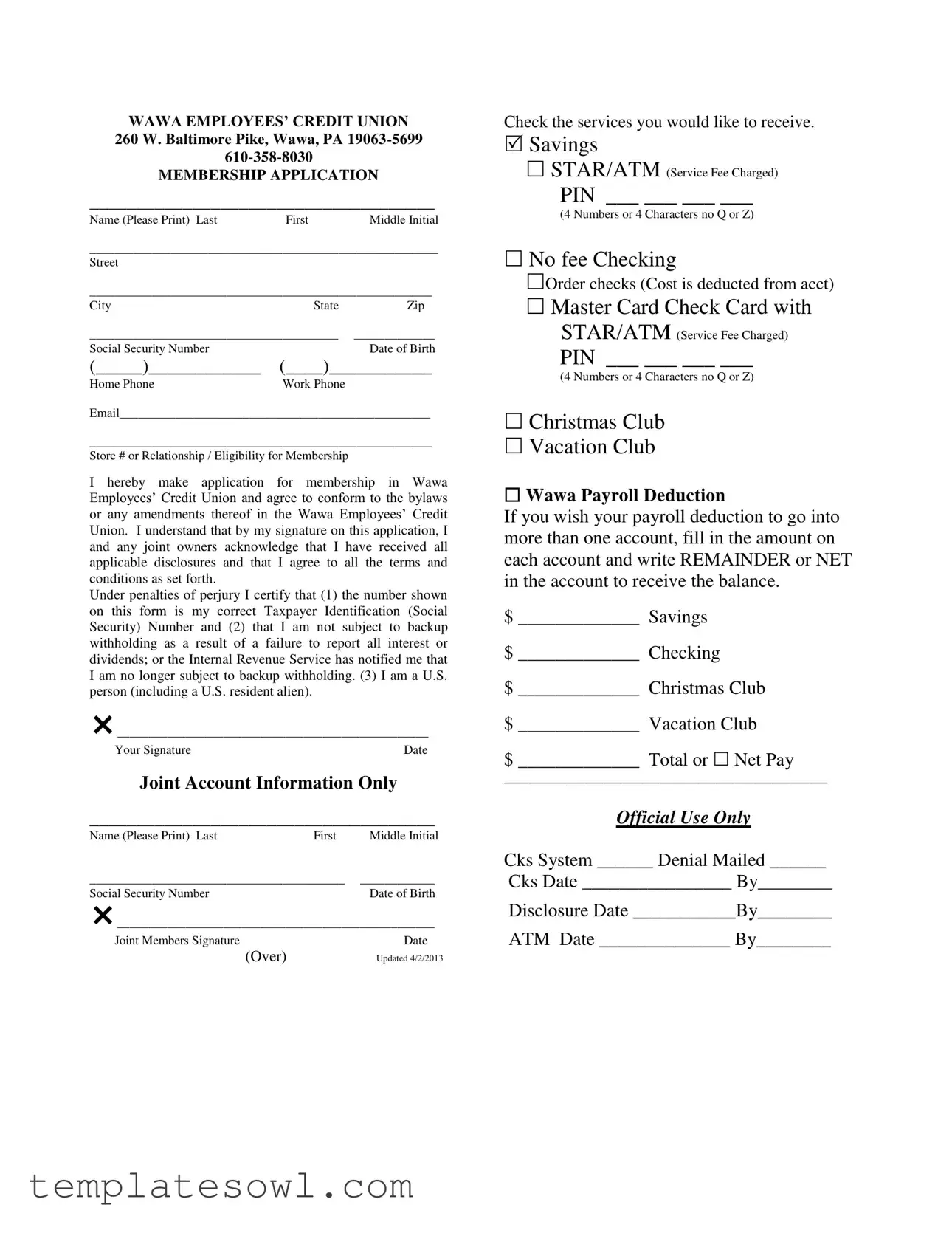 Fill Out Your Wawa Application Form