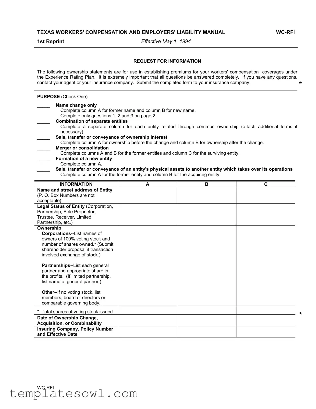 Fill Out Your Wc Rfi Form