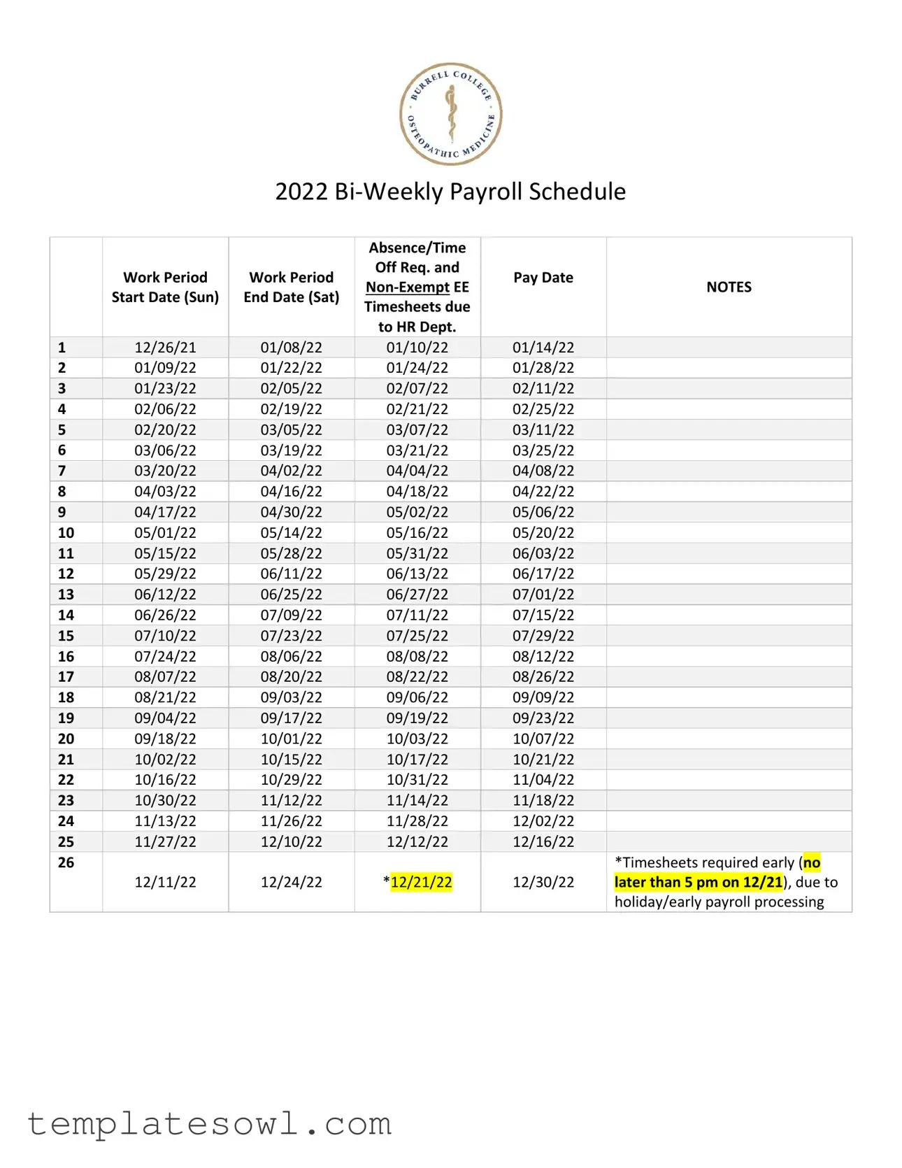 Fill Out Your Weekly Payroll Schedule Form
