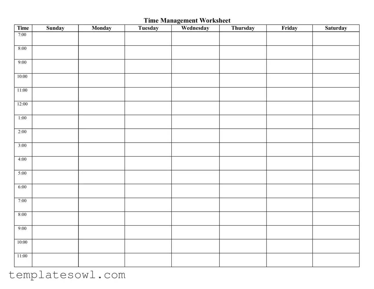 Fill Out Your Weekly Planner Form
