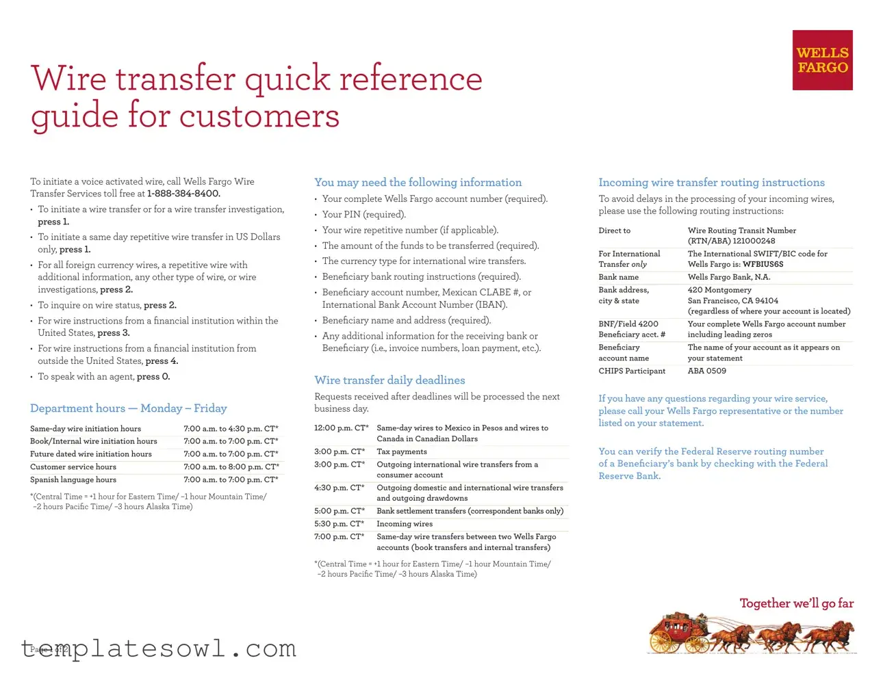 Fill Out Your Wells Fargo Wire Transfer Form
