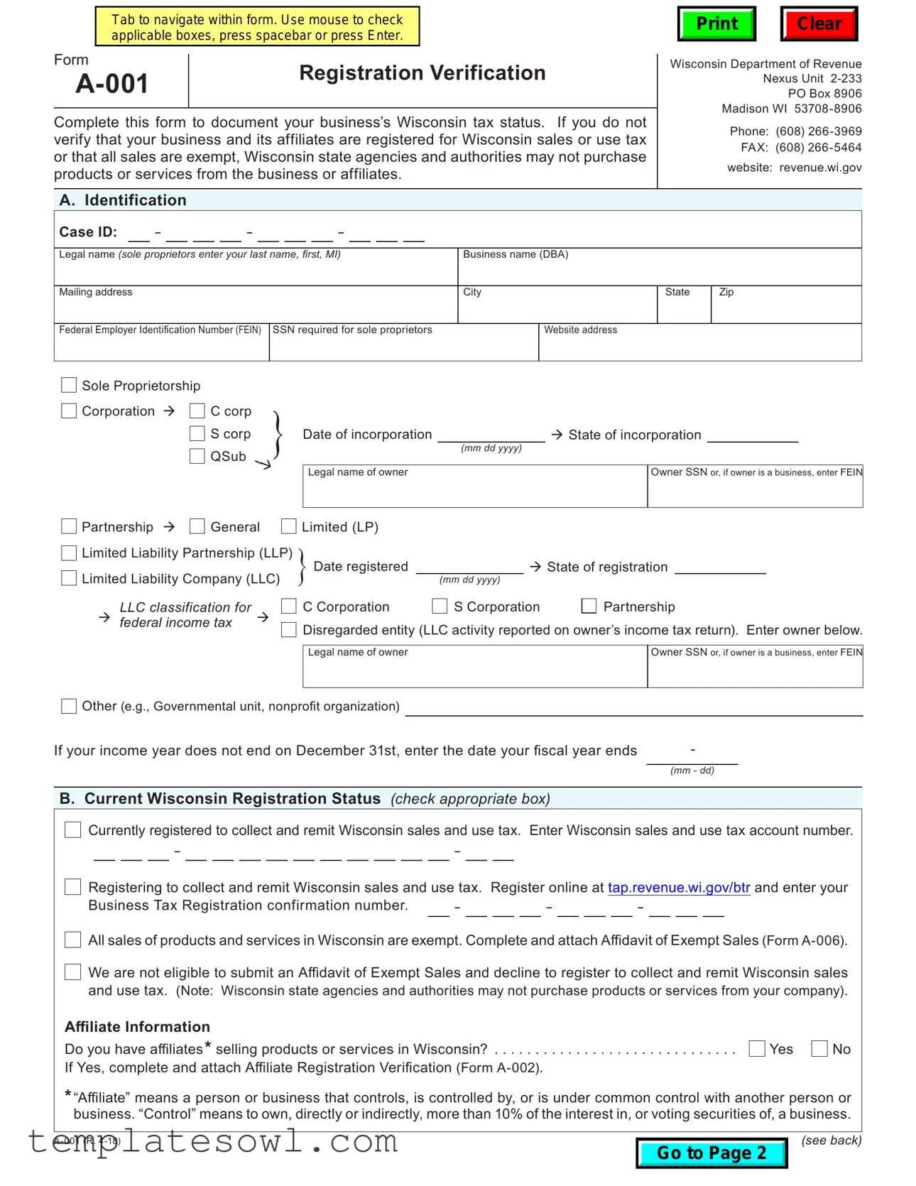 Fill Out Your Wisconsin Verification Form