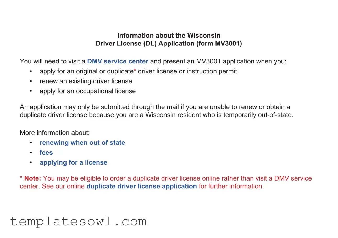 Fill Out Your Wisconsindmv Mv3001 Form