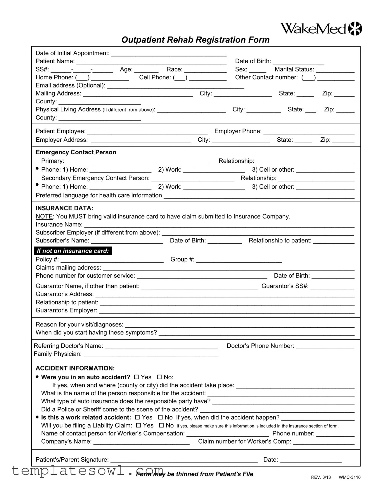 Fill Out Your Wmc 3116 Form