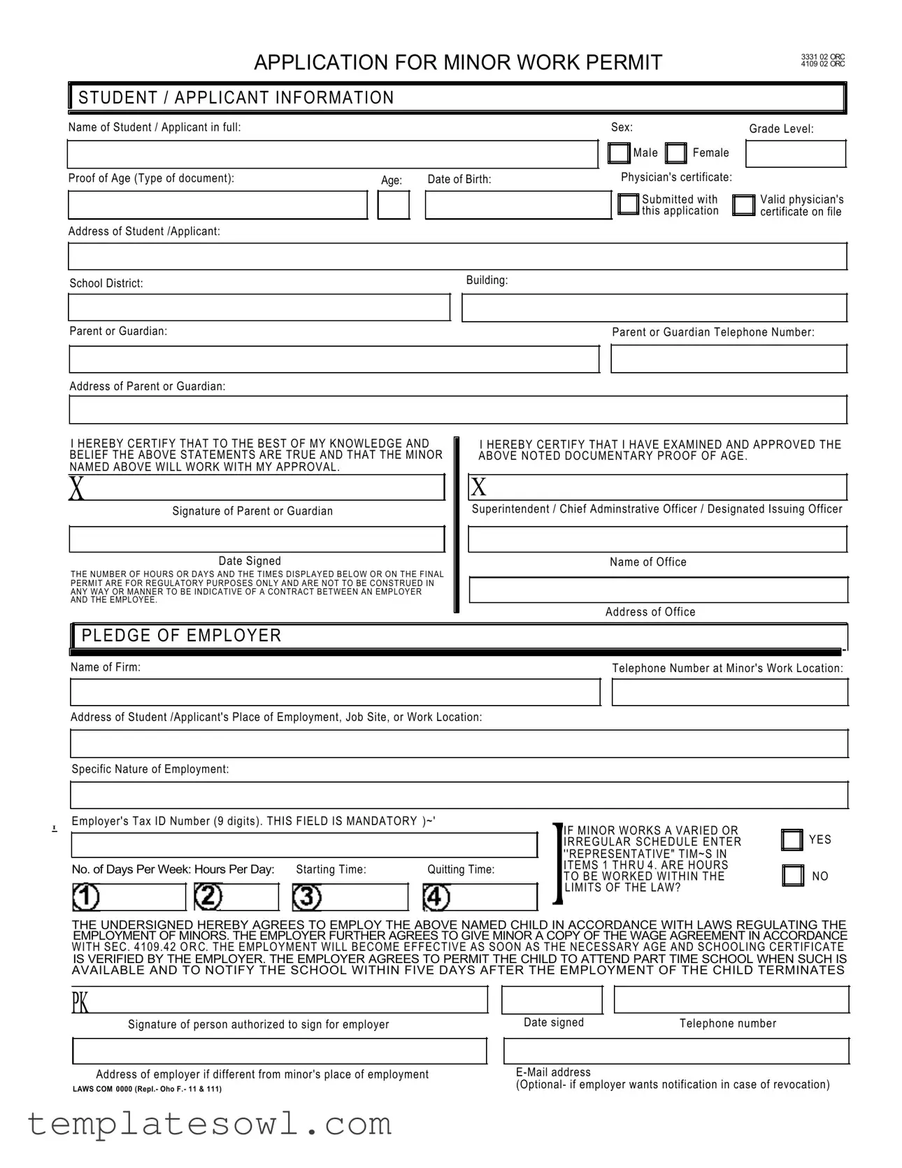 Fill Out Your Work Permit Form