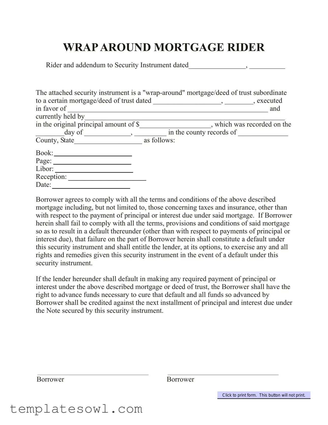 Fill Out Your Wrap Around Mortgage Form