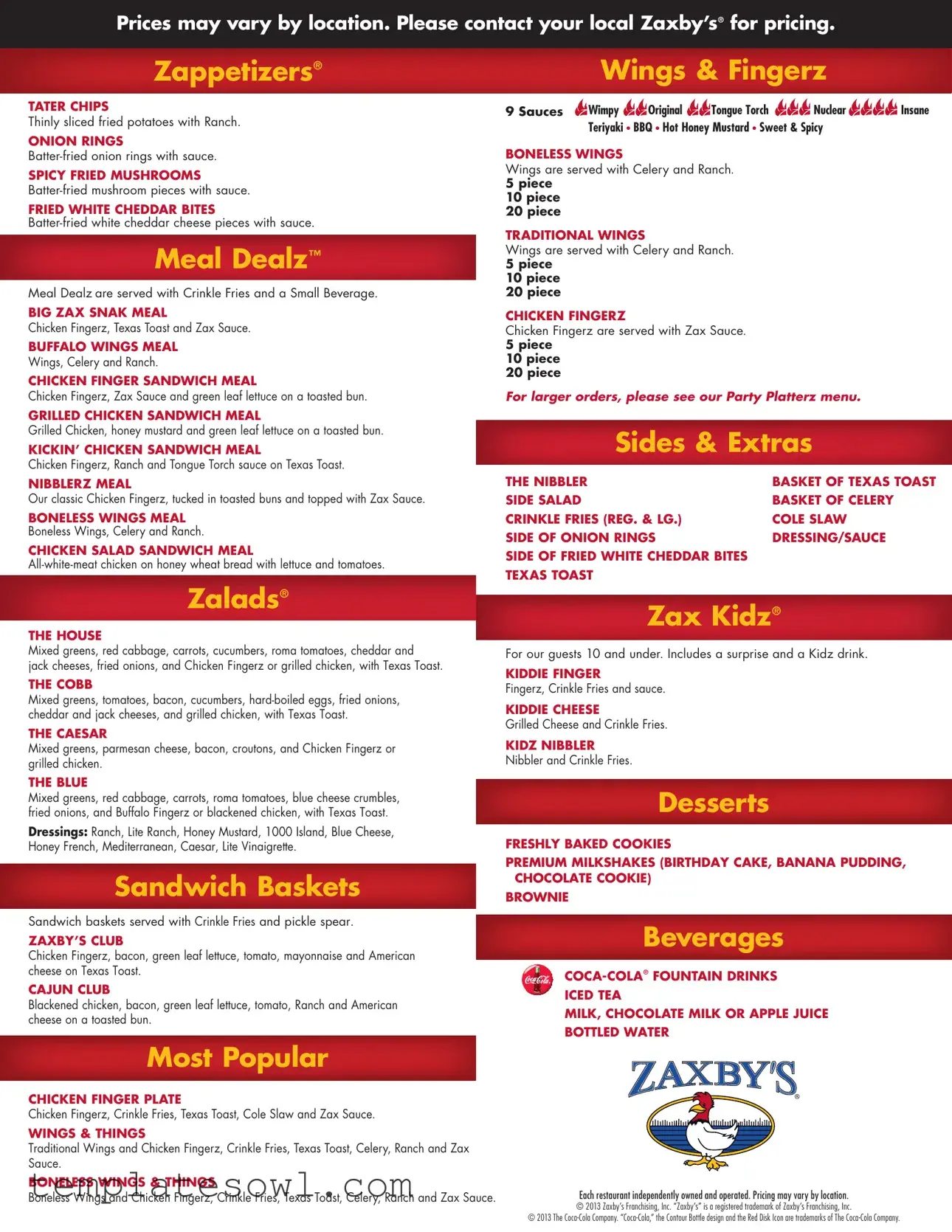 Fill Out Your Zaxbys Application Form